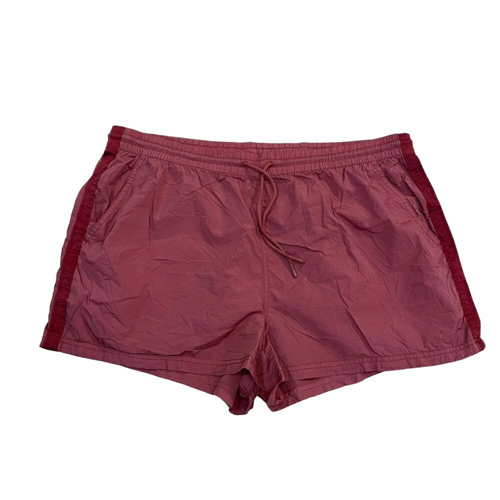 Athleta Women's Nylon Shorts Activewear Drawstring Elastic Waiste Orange-Red 14